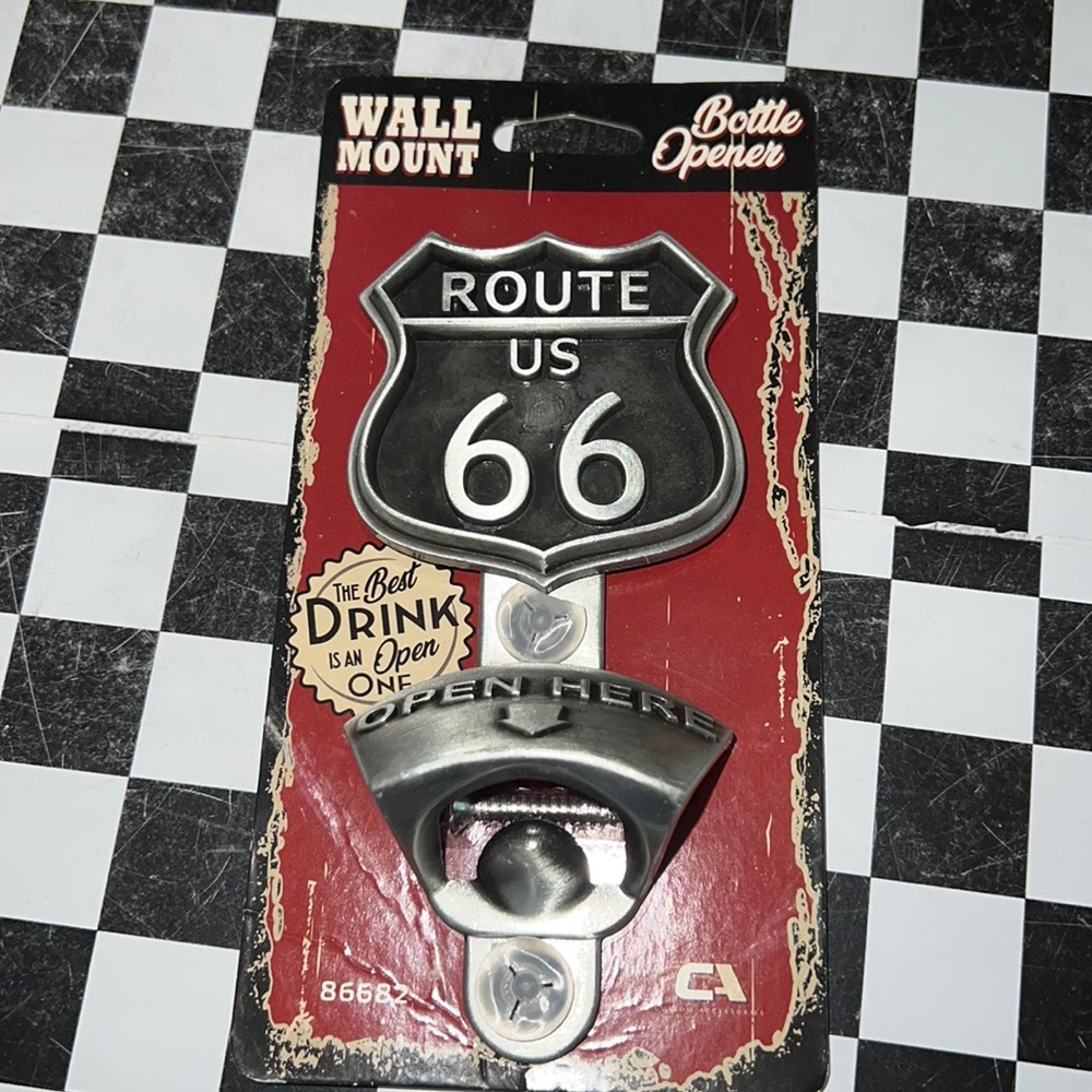 Wall Mount bottle opener Route us 66